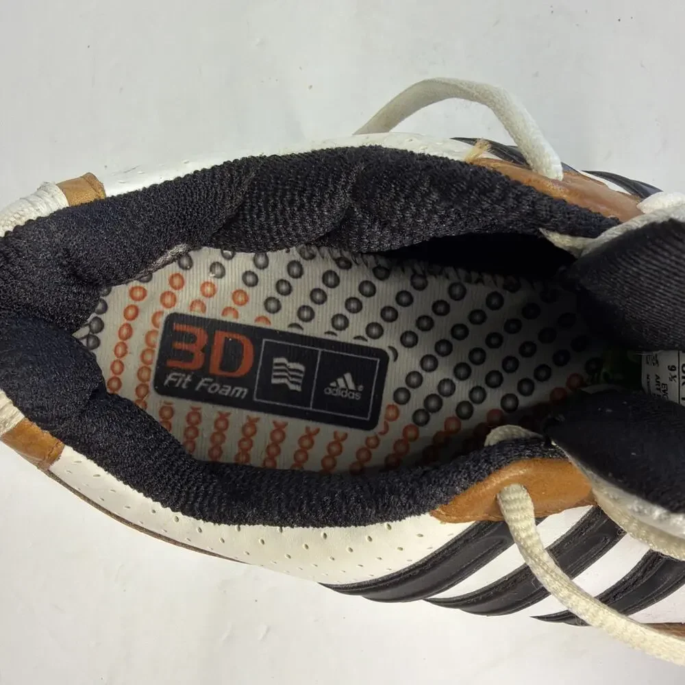 Adidas Mens Size 10 Golf Shoes White Brown Leather Spiked Art No 816147